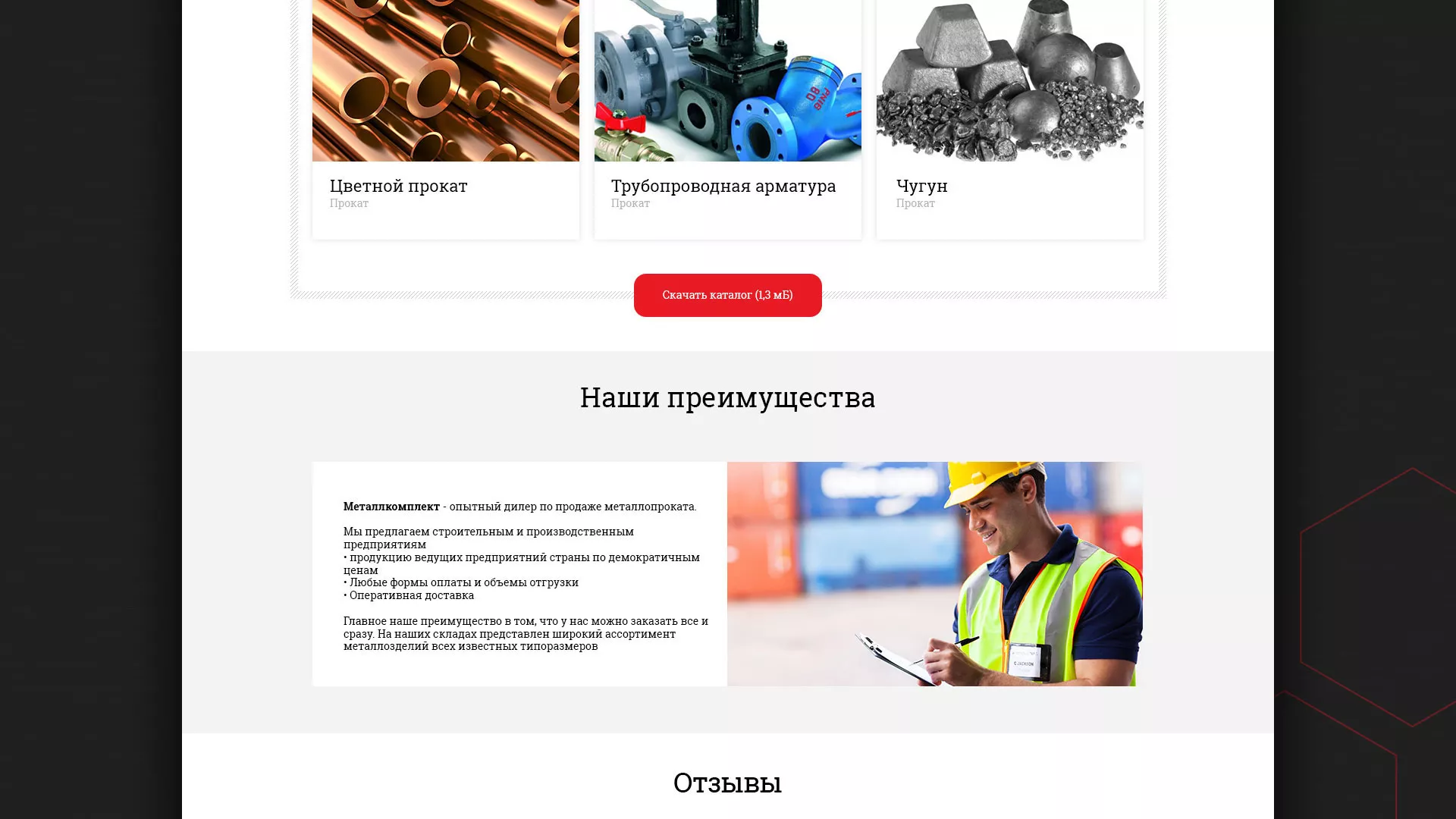 Разработка сайта по продаже металлопроката в Мичуринске